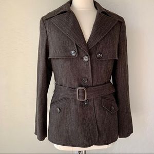 Lafayette 148  Brown Belted Blazer Jacket